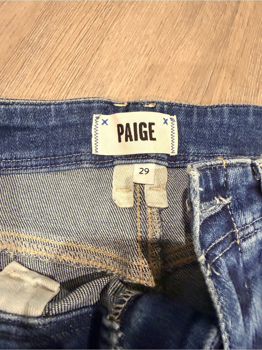 PAIGE Dark Blue Wide-Leg Cropped Jeans - Picture 3 of 3
